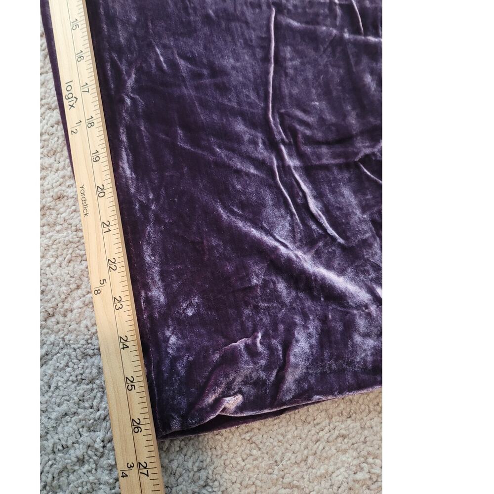 Eileen Fisher Pants Womens Petite L Purple Crushed Silk Velvet Wide Leg Pull On - Picture 7 of 10